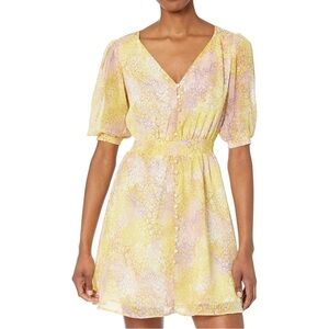 Steve Madden The Dreamy Dress mini dress yellow purple snake print size Large